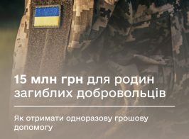 15 млн грн для родин загиблих добровольців